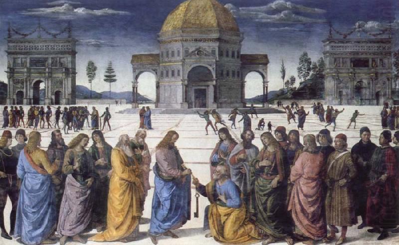 Pietro Perugino christ giving the keys to st.peter china oil painting image